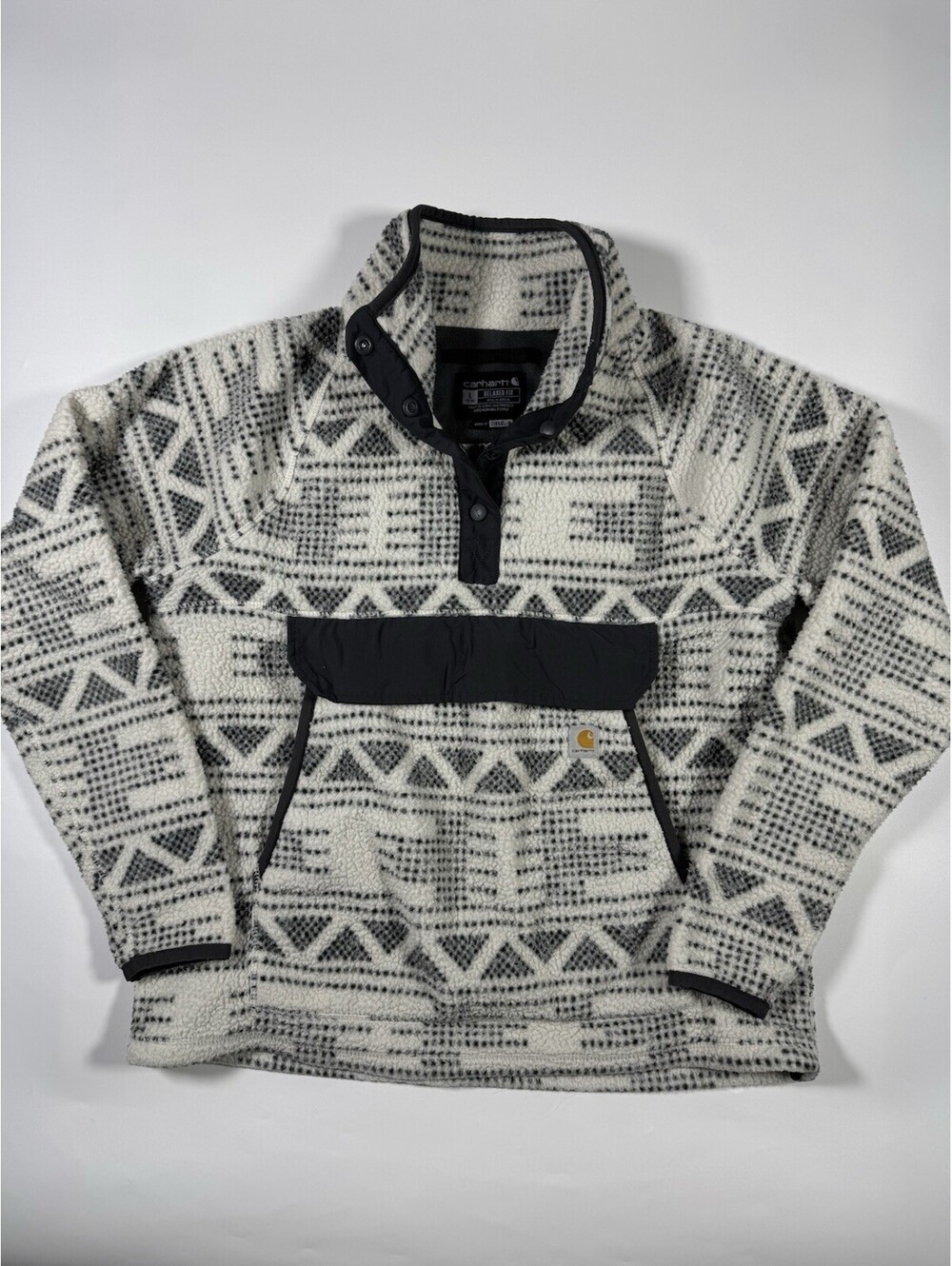 Carhartt OJ4991-W Youth L Womens S M Sherpa Fleece Aztec Snap Pullover